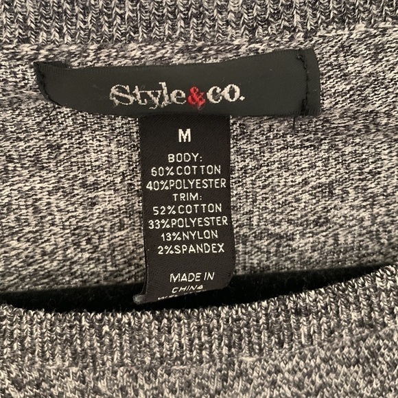 Style & Co Black Marled Sweater - Picture 4 of 4